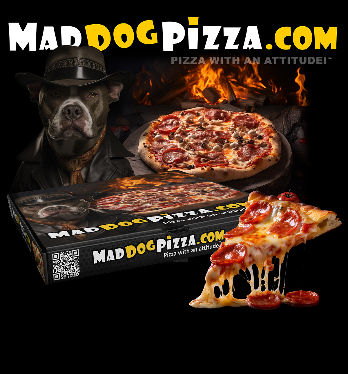 Mad Dog Pizza, pizza with an attitude!�